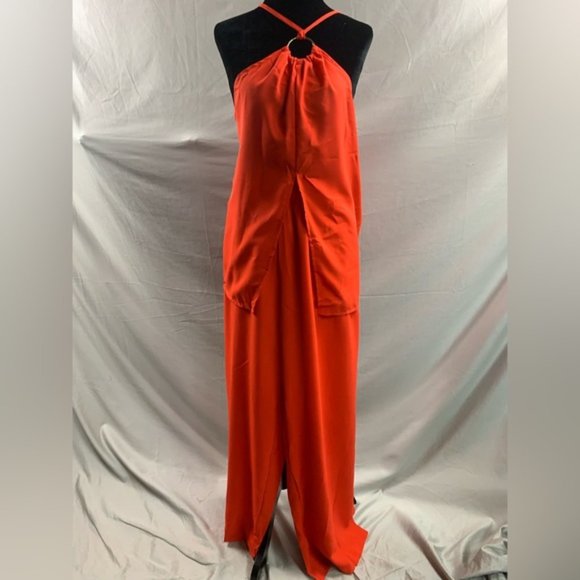Red Split Hem Cami Top & Wide Leg Pants - Picture 9 of 9